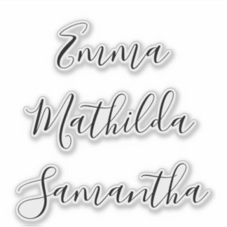 Pegatinas personalizadas con el nombre de dama de
