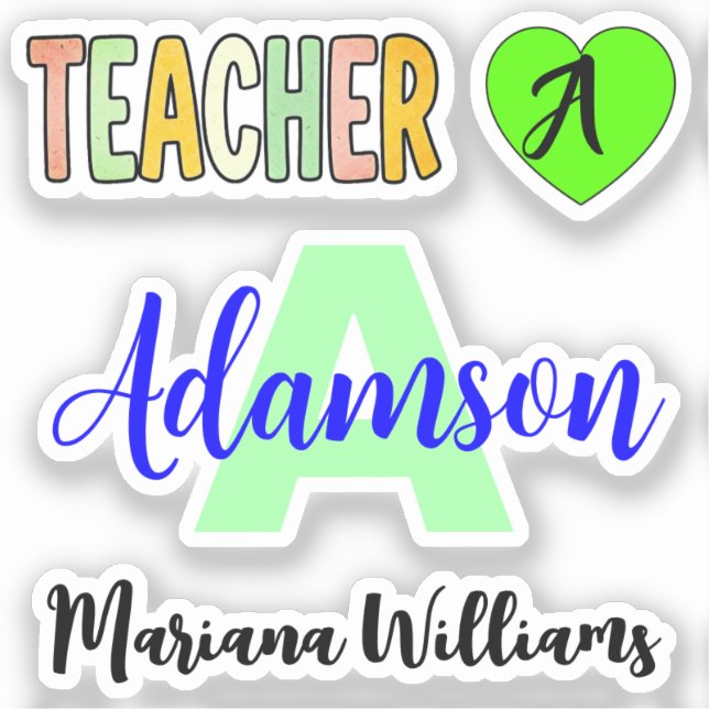 Pegatinas personalizadas con monograma único para  (Anverso)