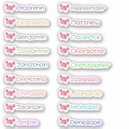 Pegatinas personalizadas con varios nombres para e