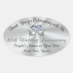 Pegatinas personalizadas de aniversario de bodas d
