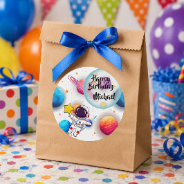 Pegatinas personalizadas de astronauta y planetas