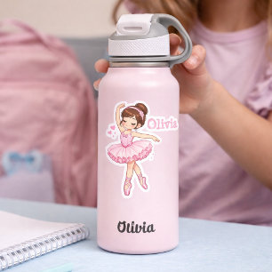 Pegatinas personalizadas de bailarina rosa