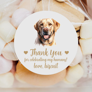 Pegatinas personalizadas de boda de perro Labrador