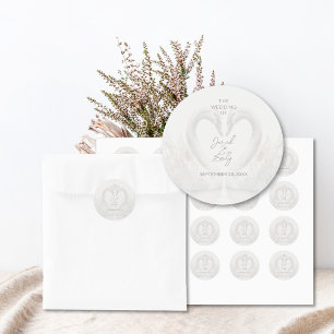 Pegatinas personalizadas de bodas de cisne