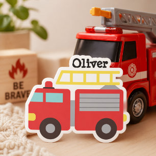 Pegatinas personalizadas de camión de bomberos roj