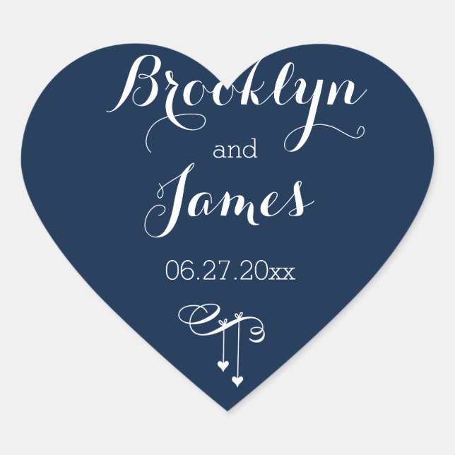 Pegatinas personalizadas de casamiento azul en el  (Anverso)