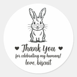 Pegatinas personalizadas de conejo para recuerdos