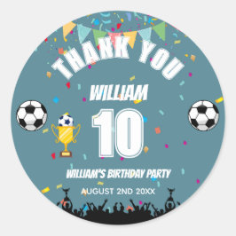 Pegatinas personalizadas de cumpleaños de fútbol p