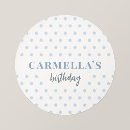 Pegatinas personalizadas de cumpleaños de lunares