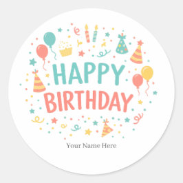 Pegatinas personalizadas de cumpleaños para fiesta
