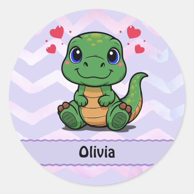 Pegatinas personalizadas de dinosaurio T-Rex (Anverso)
