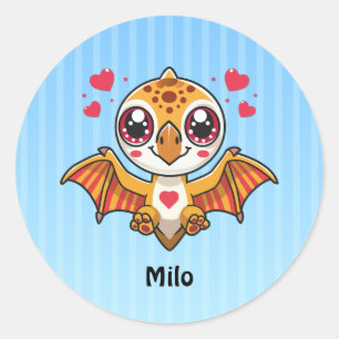 Pegatinas personalizadas de dinosaurio volador