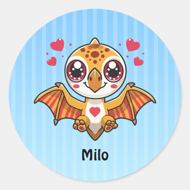 Pegatinas personalizadas de dinosaurio volador (Anverso)