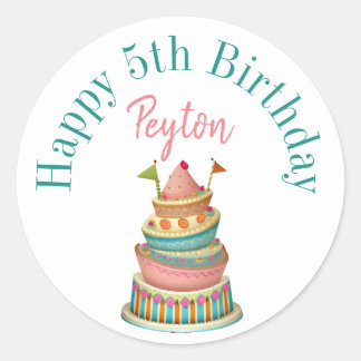 Pegatinas personalizadas de feliz cumpleaños