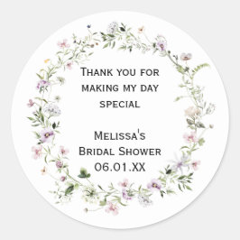 Pegatinas personalizadas de flor silvestre en flor