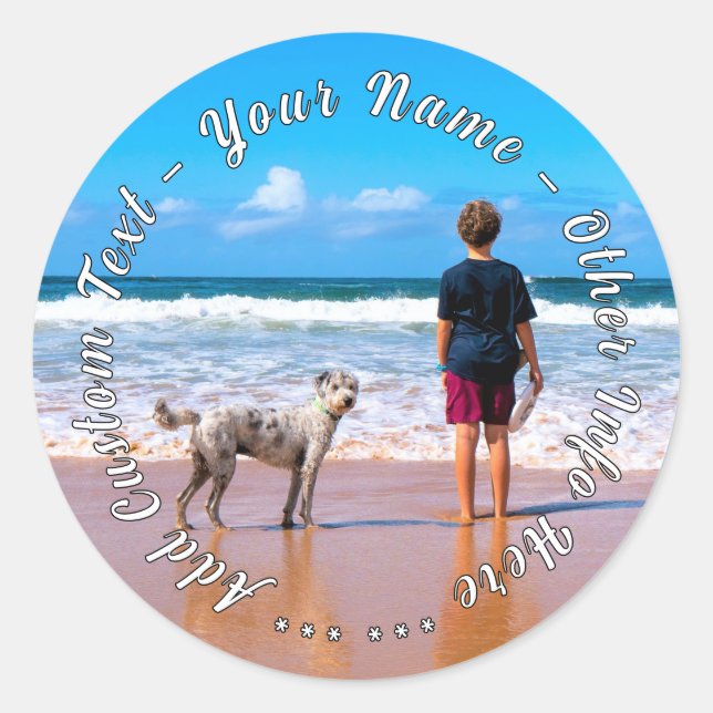 Pegatinas personalizadas de fotos de mascotas con  (Anverso)