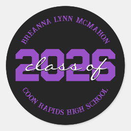 Pegatinas personalizadas de graduación negras y mo