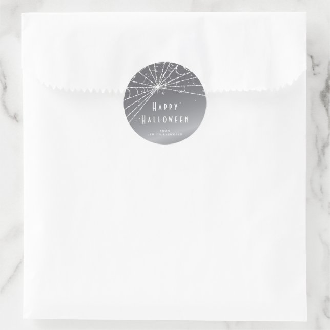 Pegatinas personalizadas de Halloween de telaraña  (Bolso)