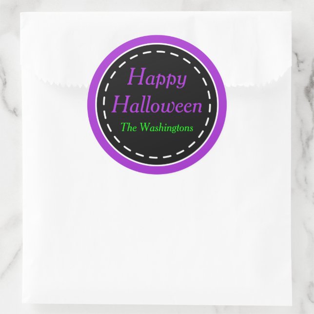 Pegatinas personalizadas de Halloween felices mora (Bolso)