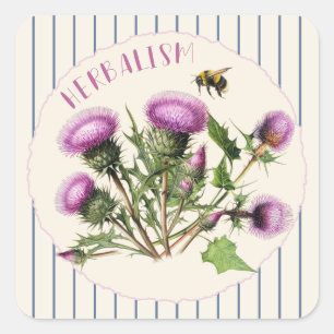 Pegatinas personalizadas de hierbas de cardo y bar