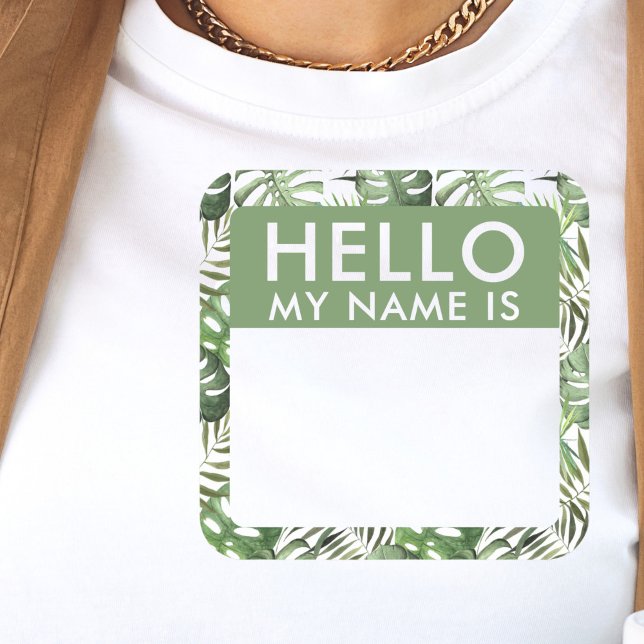 Pegatinas personalizadas de hoja de palma Hola mi  (Subido por el creador)