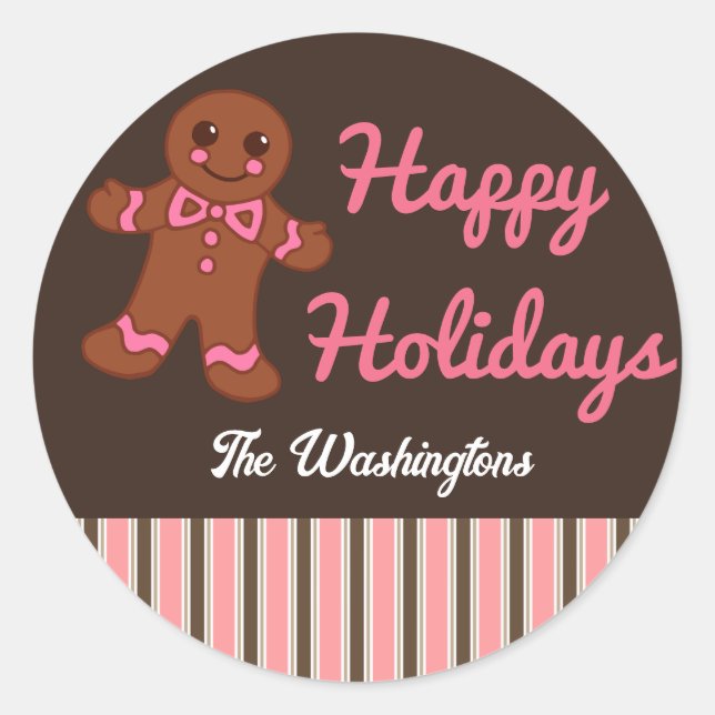 Pegatinas personalizadas de jengibre para fiestas (Anverso)