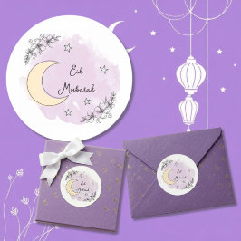 Pegatinas personalizadas de lavanda Eid Mubarak