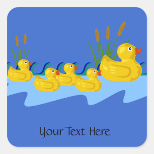 Pegatinas personalizadas de mamá pata y patitos