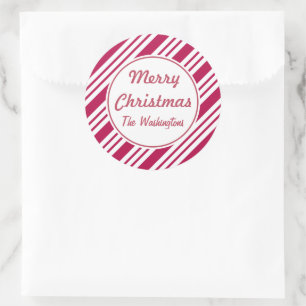 Pegatinas personalizadas de Navidad con menta pipe