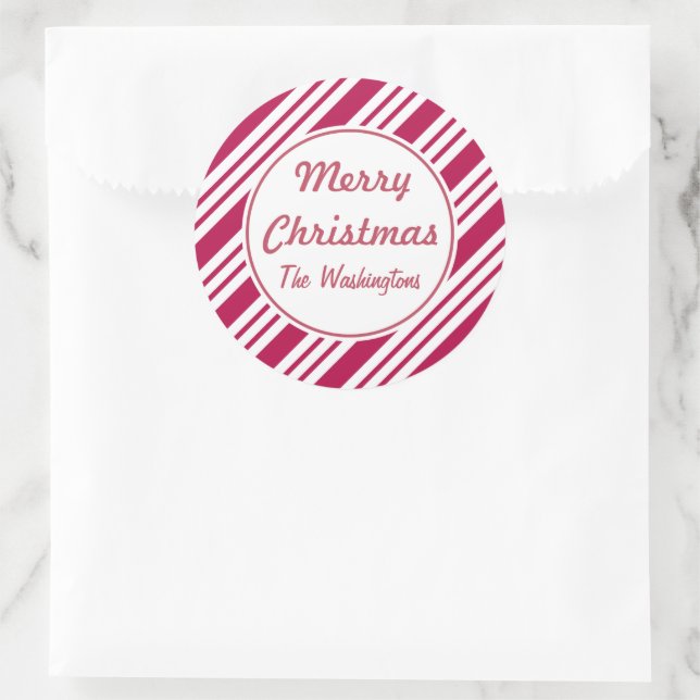 Pegatinas personalizadas de Navidad con menta pipe (Bolso)