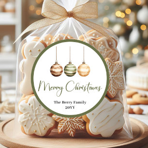 Pegatinas personalizadas de Navidad en tonos tierr