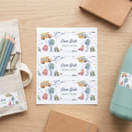 Pegatinas personalizadas de nombre de autobús esco