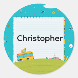 Pegatinas personalizadas de nombre de autobús para