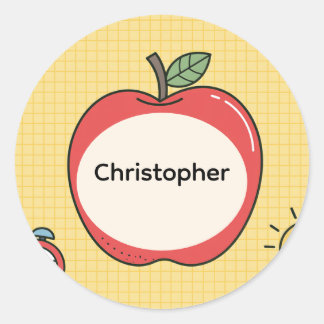 Pegatinas personalizadas de nombre de manzana para
