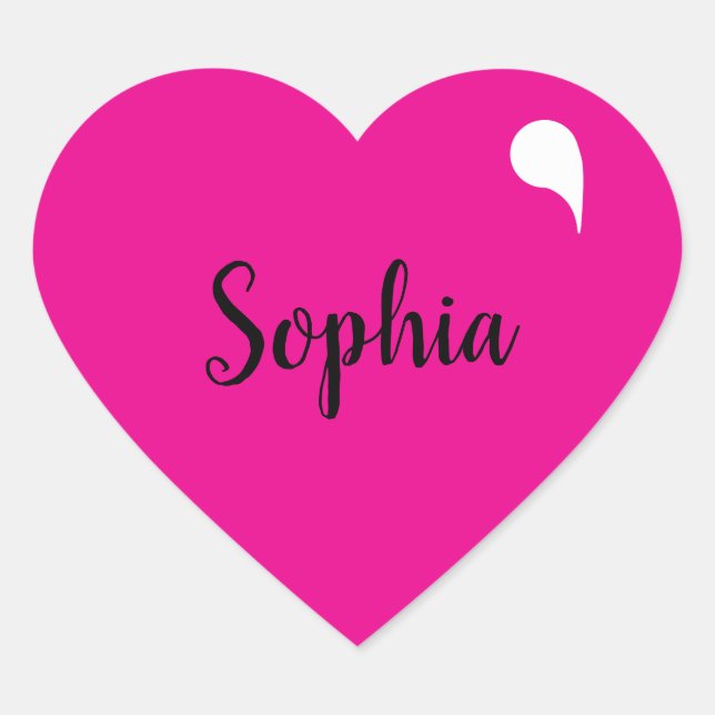 Pegatinas personalizadas de nombres de corazón (Anverso)