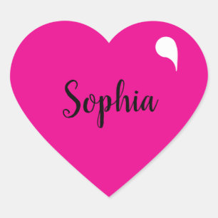 Pegatinas personalizadas de nombres de corazón