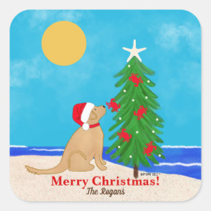 Pegatinas personalizadas de perro dorado de Navida