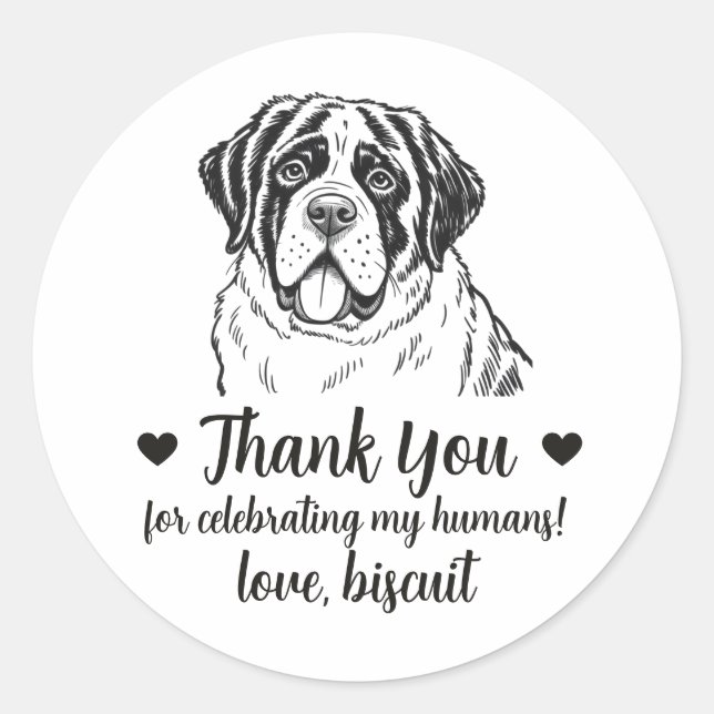 Pegatinas personalizadas de perro San Bernardo par (Anverso)