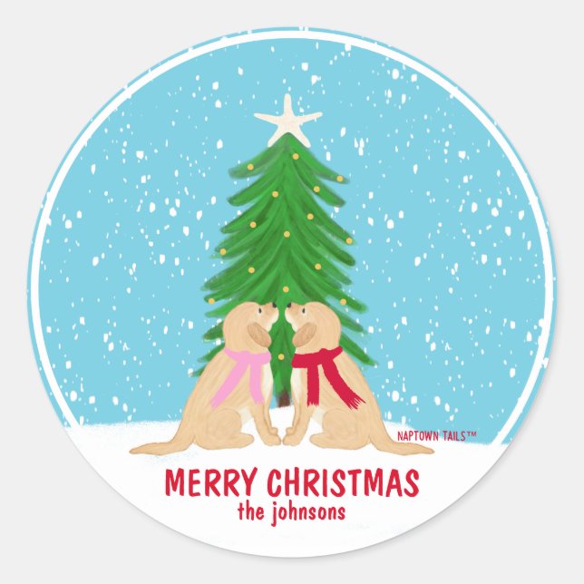 Pegatinas personalizadas de perros en Navidad (Anverso)