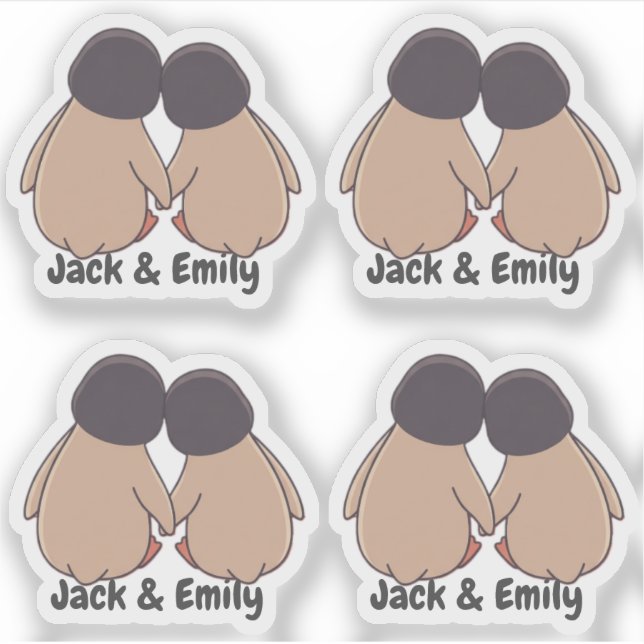 Pegatinas personalizadas de pingüino adorable de S (Anverso)