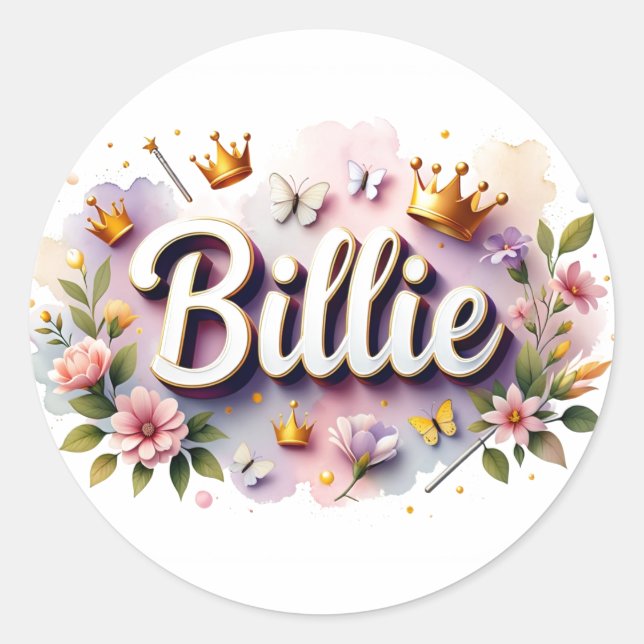 Pegatinas personalizadas de princesa floral con no (Anverso)