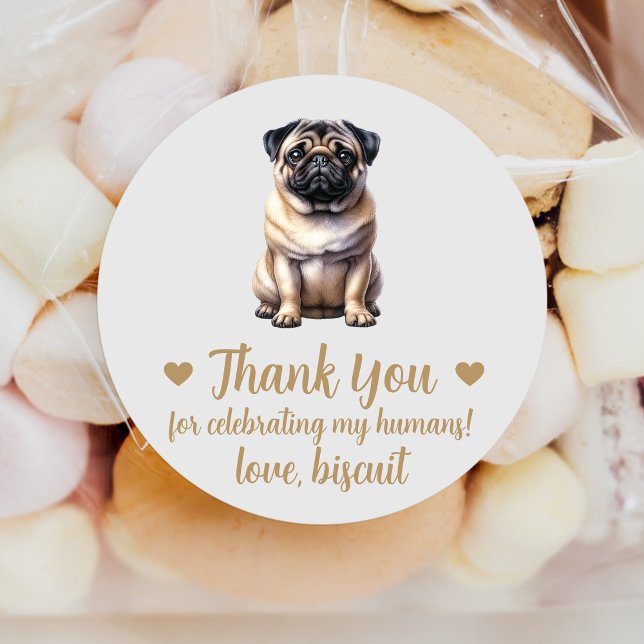 Pegatinas personalizadas de Pug para regalos de bo (Subido por el creador)