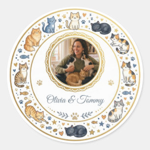 Pegatinas personalizadas de raza de gato con foto