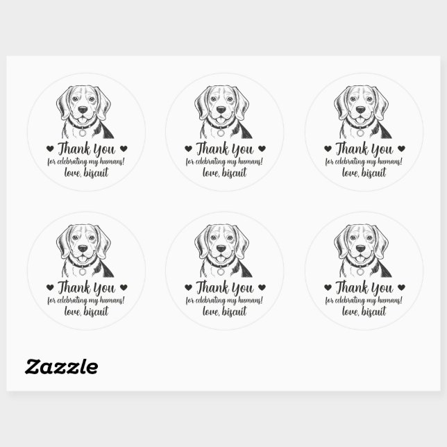 Pegatinas personalizadas de regalo de boda de perr (Hoja)