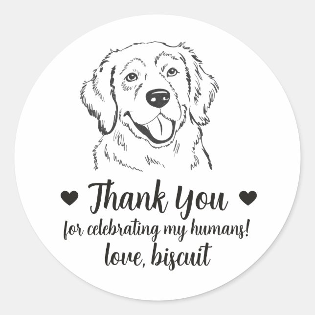 Pegatinas personalizadas de regalo de boda de perr (Anverso)