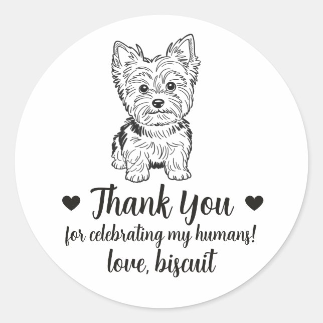 Pegatinas personalizadas de regalo de boda de perr (Anverso)
