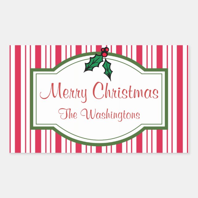 Pegatinas personalizadas de regalo de Navidad con  (Anverso)
