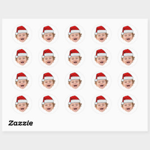 Pegatinas personalizadas de Santa con rostro, Gorr