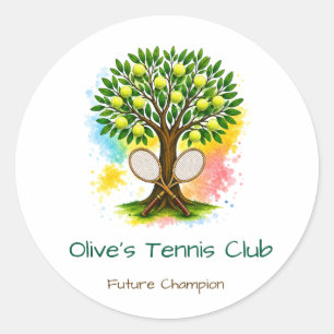 Pegatinas personalizadas del club de tenis para ni