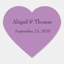 Pegatinas personalizadas del Corazón Morado